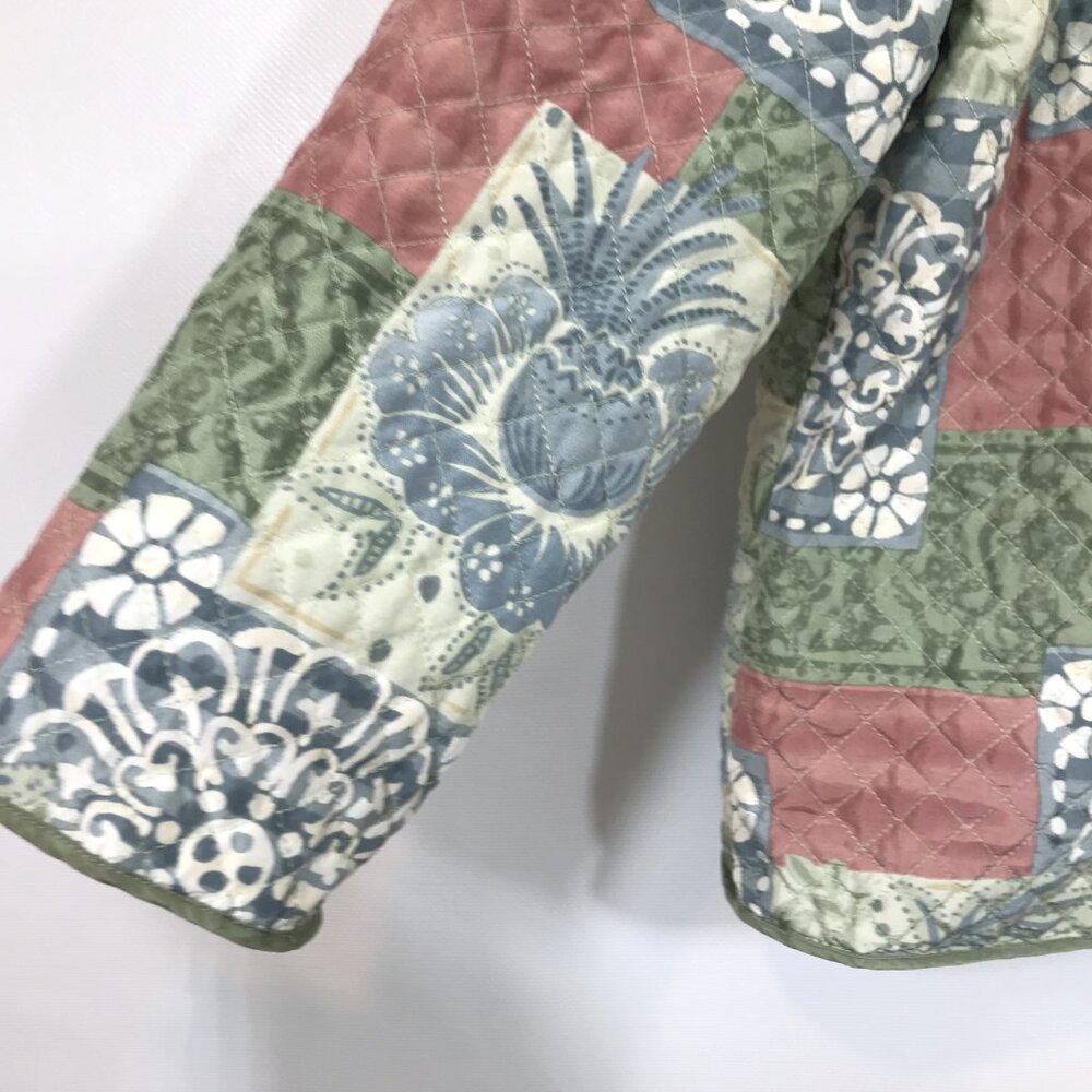 100% Silk Jacket Patchwork Quilted Lightweight Sp… - image 7